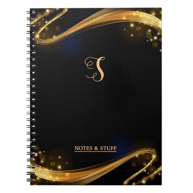 Joli Monogramme Black & Gold Carnet professionnel (Devant)