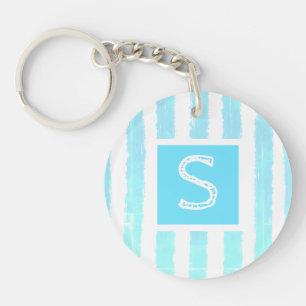 Joli Monogramme Ice Bleu Aquarelle Blanche Blancs