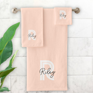 Joli Monogramme rose rose moderne Retro tendance