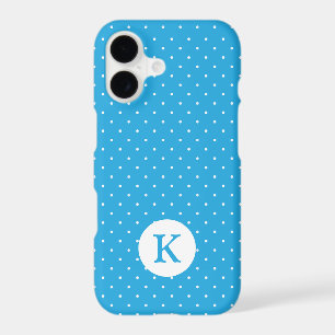 Joli motif à pois bleu clair avec monogramme