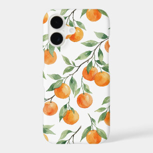 Joli motif botanique d'orange de citrus à l'aquare
