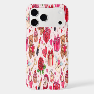 Joli motif d'amour à l'aquarelle rouge et rose rom