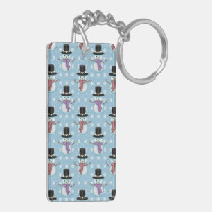 Joli motif de bonhomme de neige et de flocons de n