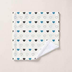 Joli motif de coeur simple bleu noir crème
