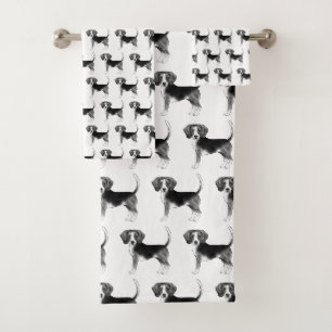 Joli motif d'un chien Beagle en noir et blanc