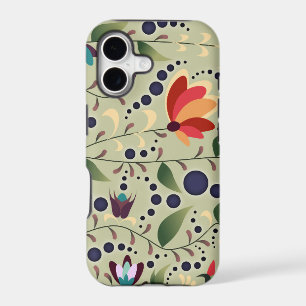 Joli motif floral abstrait sur vert sauge