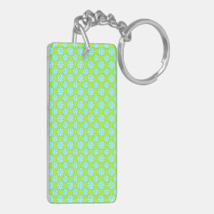Joli motif floral lumineux blanc teal chartreuse