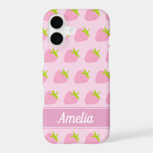 Joli motif personnalisé de fraises roses féminines