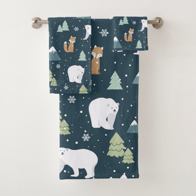Joli Noël Animaux d'hiver Motif rustique (En situation)