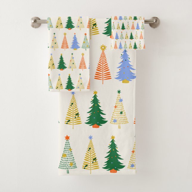 Joli Noël Arbres Rouge Vert Boho (En situation)