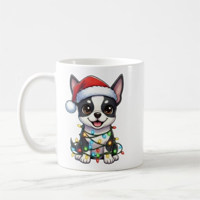 Joli Noël Boston Terrier Mug (Gauche)