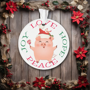 Joli Noël Cochon Espère Paix