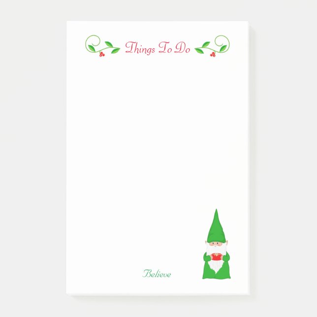 Joli Noël Gnome Choses à faire Post-it Note (Devant)