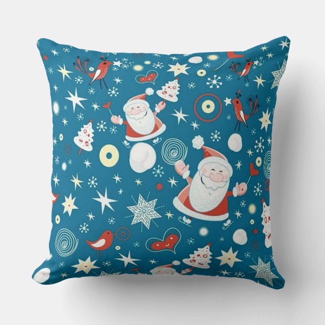 Joli Noël Père Noël Motif Vacances Jouer Oreiller (Recto)