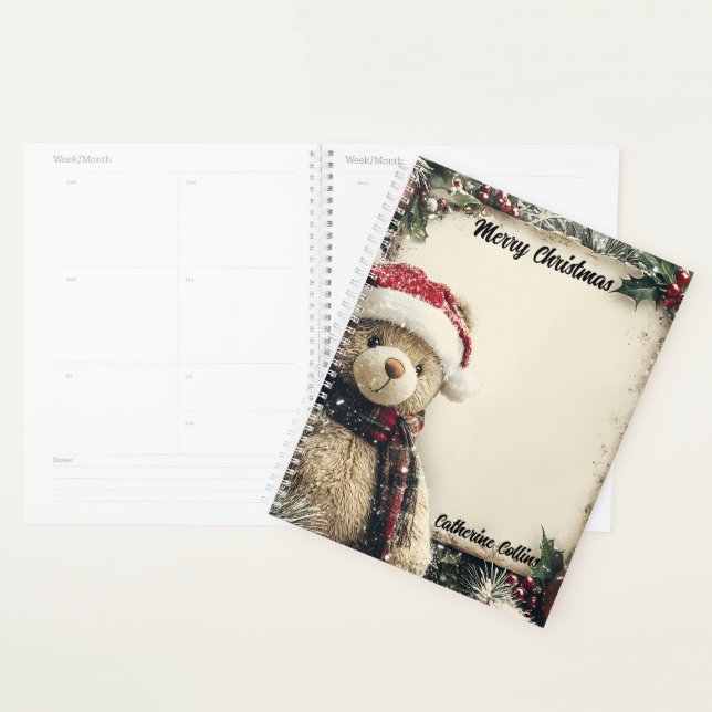Joli Noël Teddy Bear Illustration Design (Devant avec enveloppe)