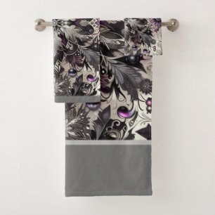 Joli Noël violet, noir, argent et maupe