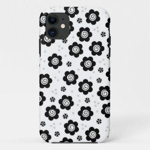 Joli noir fleurs blanches iPhone 5 Coque
