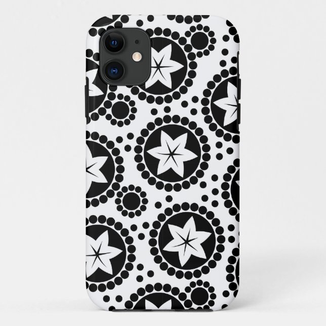 Joli noir fleurs blanches iPhone 5 Coque (Dos)