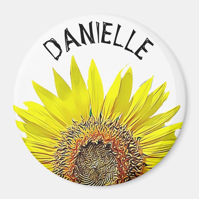 Joli nom de tournesol Magnet personnalisé (Devant)