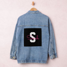 Joli nom et monogramme | Noir Blanc et Rose