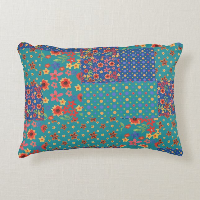 Joli Nostalgique Faux Patchwork Accent Coussin (Devant)