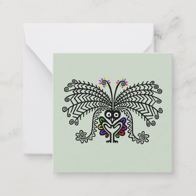 Joli oiseau-chanteur -LyreBIRD - carte de note (Devant)