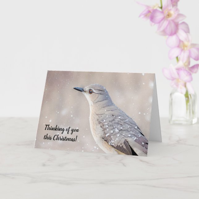 Joli Oiseau de Neige Art Noël Carte de vacances (Orchidée)