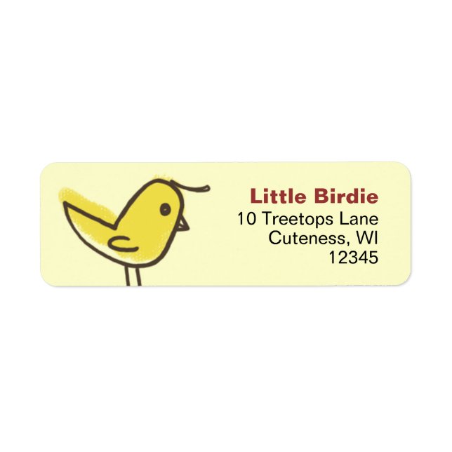 Joli oiseau jaune poussin retour Adresse Étiquette (Devant)