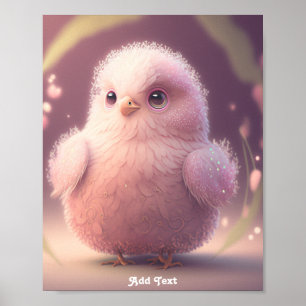 Joli Oiseau Rose Fluffy Décoration Murale Personna
