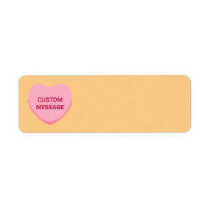 Joli orange rose message personnalisé bonbon coeur