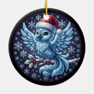 Joli Ornement de Chapeau de Père Noël pour Oiseau