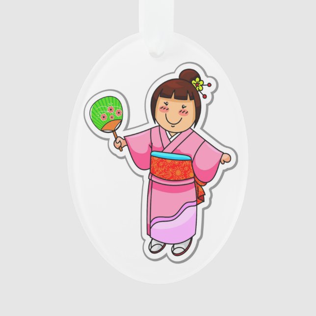 Joli ornement Japonais fille (devant)