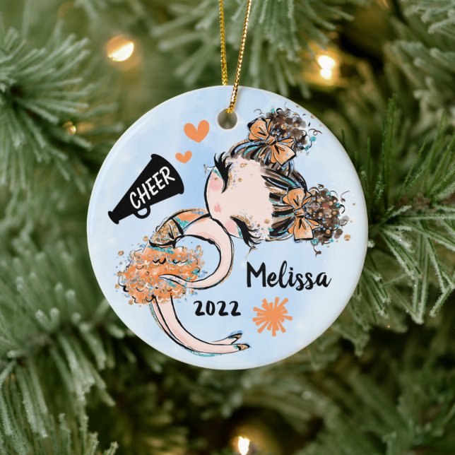 Joli Ornement Pom-pom girl Ornament Brown Cheveux (Arbre)