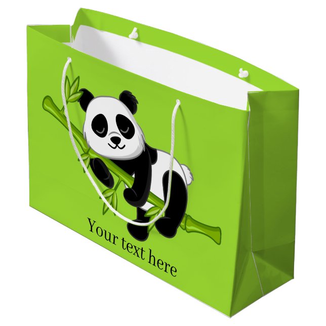 joli panda ours ajouter texte Grand sac cadeau (Dos Angle)