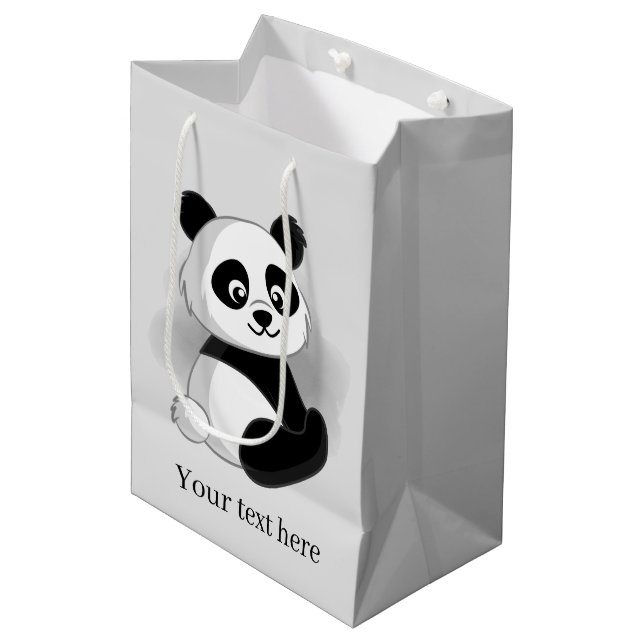 joli panda ours ajouter texte Medium Cadeau sac (Devant Angle)