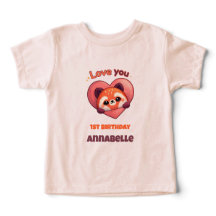 Joli Panda Rouge - Fille pour son 1er Anniversaire
