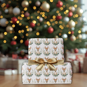 Joli papier cadeau de bébé cerf boisé