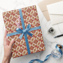 Joli papier cadeau de Noël patchwork Bonhomme en p