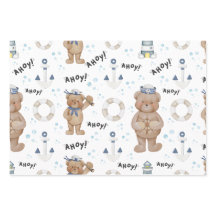 Joli papier cadeau marin ourson marin fantaisiste