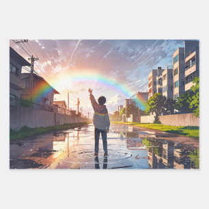 Joli papier d'emballage Anime - Pack de 3 pages