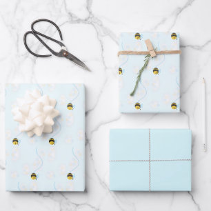 Joli papier d'emballage d'abeille