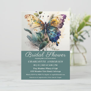 Joli papillon Jardin Bridal Douche Invitation