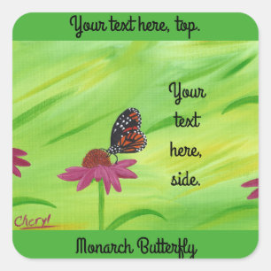 Joli Papillon Monarque, Vos Stickers Texte