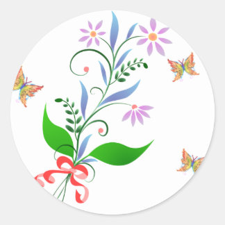 Joli paquet de fleurs et de papillons Stickers