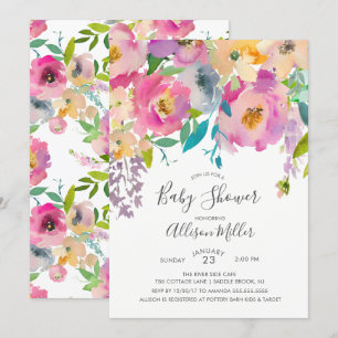 Joli Pastel Floral Baby shower Invitation