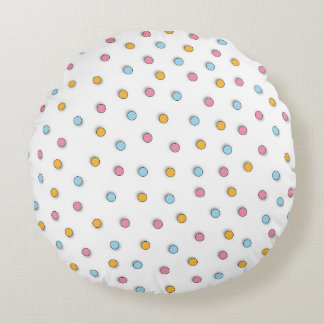 Joli Pastel Polka Coussin rond