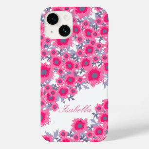 Joli pavot rose blanc nom coque iphone