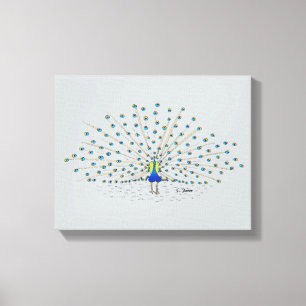 Joli Peacock Peacock Peinture Décoratif Toile Enve