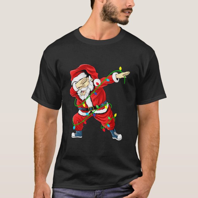 Joli Père Noël Dabbing Lights Noël Homme T-shirt (Devant)