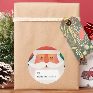 Joli Père Noël Ho Ho Ho Étiquette de Cadeau de N